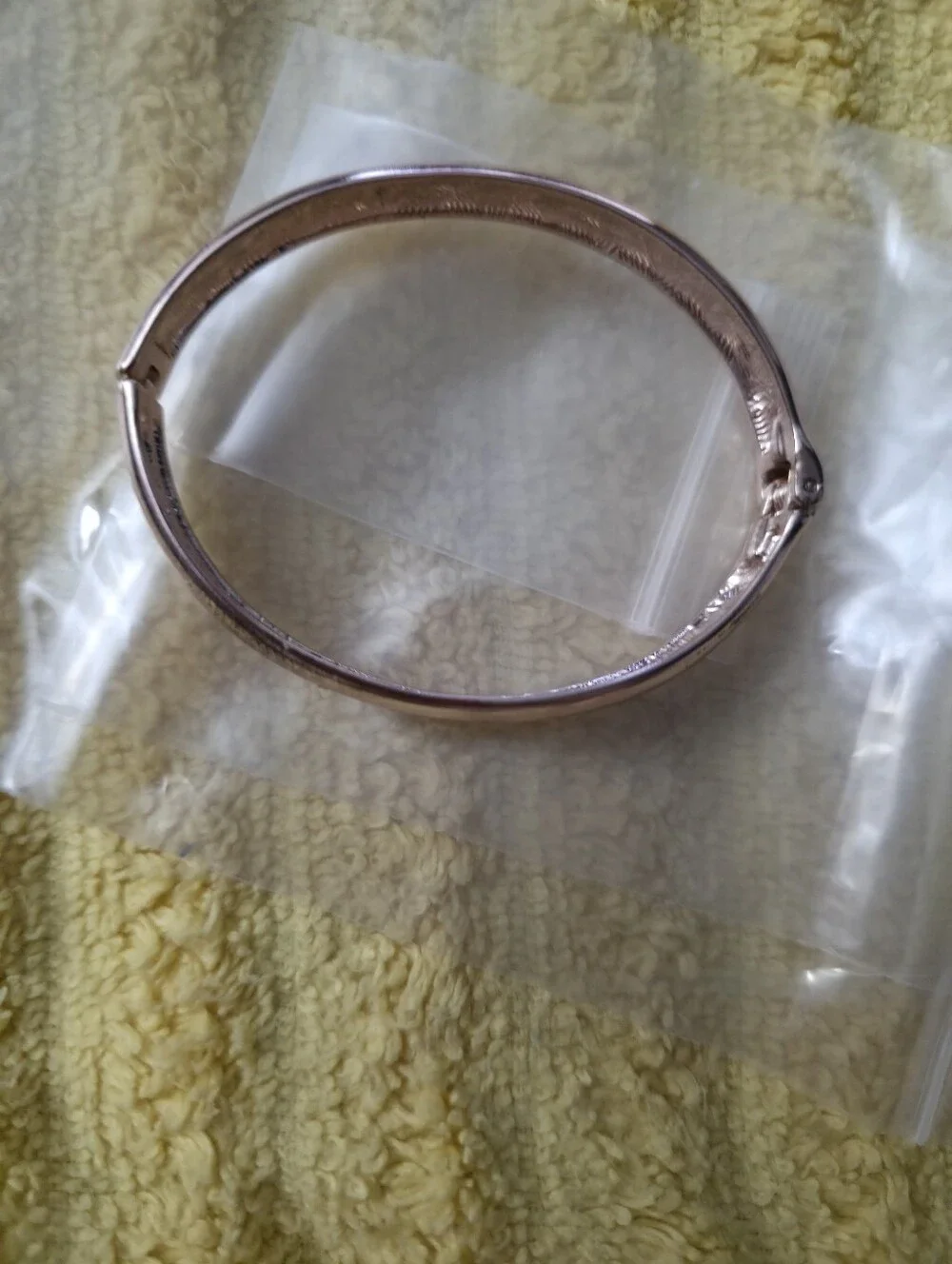 Rose Gold Tone Women's Hinged Bangle Bracelet